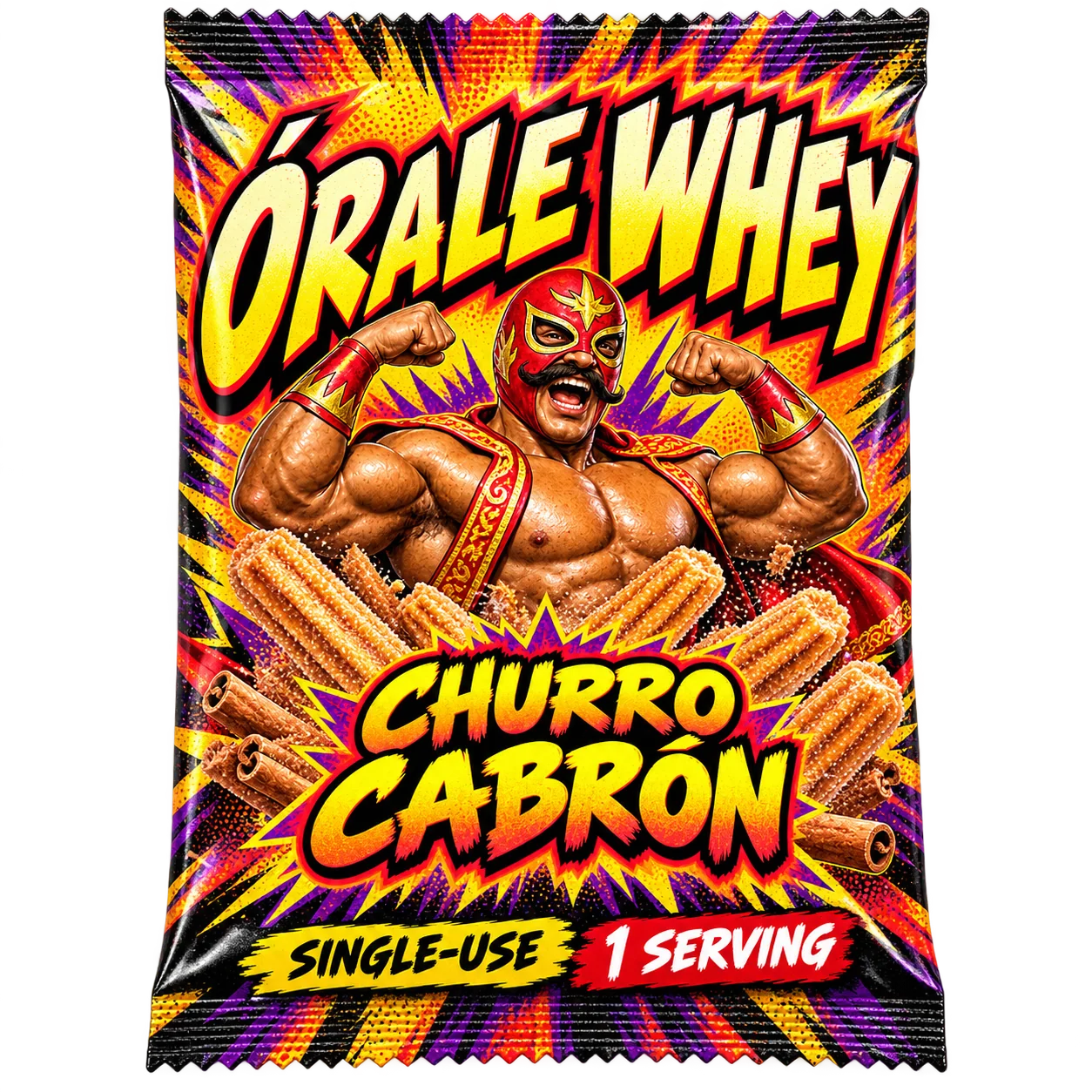 Órale Whey Churro Cabrón packaging
