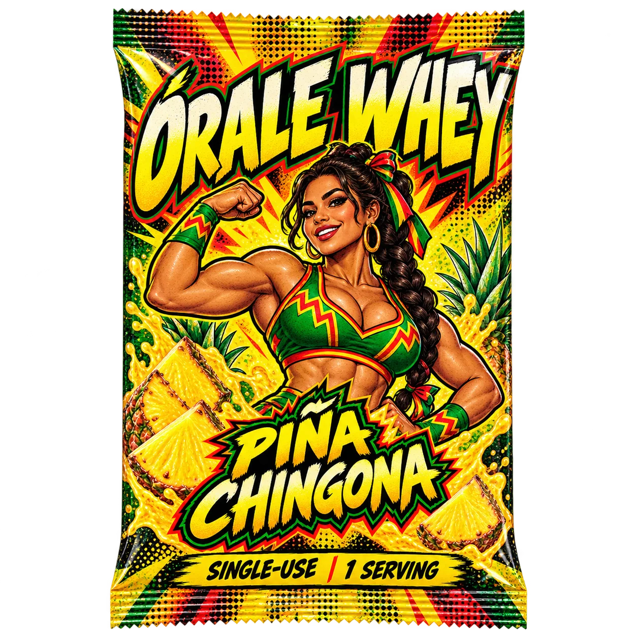 Órale Whey Piña Chingona packaging