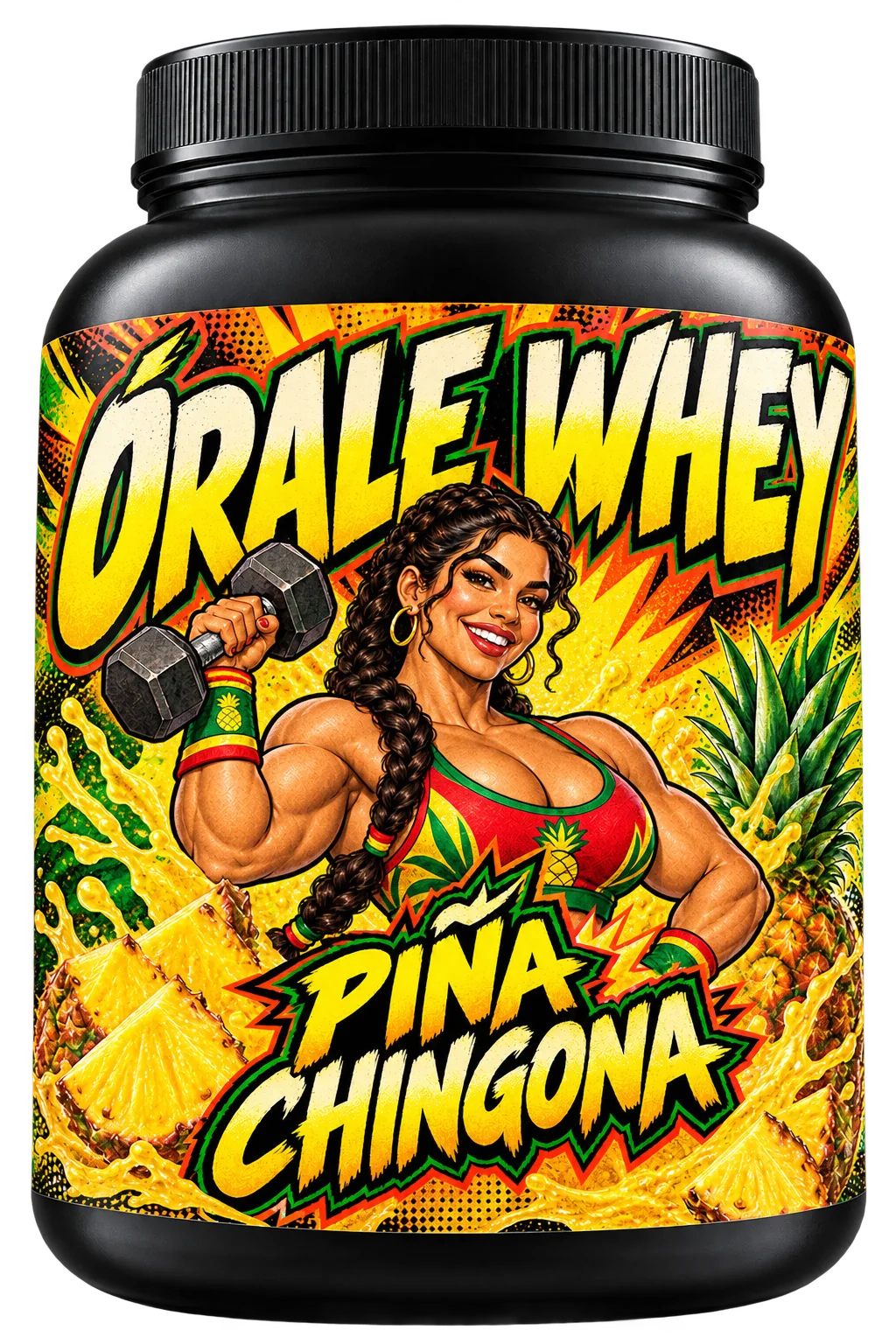 Órale Whey Piña Chingona packaging
